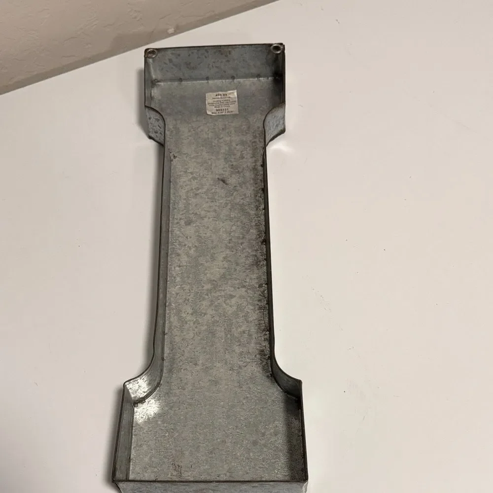 Galvanized Metal Letter I Wall Decor - Industrial Silver